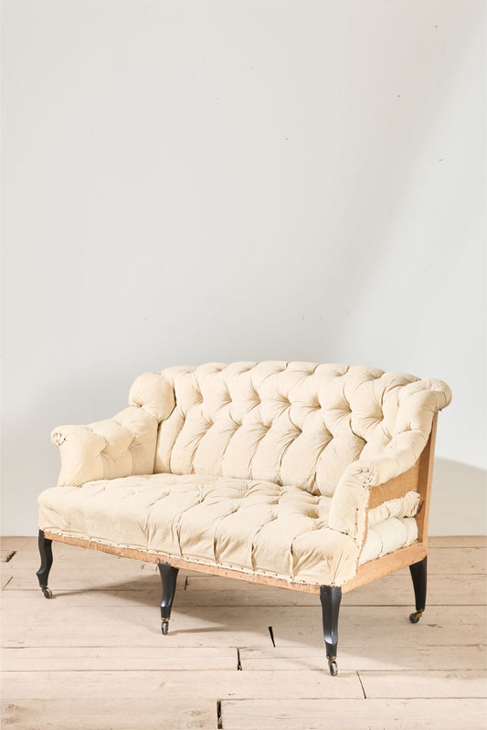 Napoleon III buttoned back and seat sofa with cabriole legs