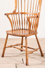 Unusual 19th century Arts and Crafts wingback Windsor chair
