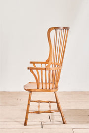 Unusual 19th century Arts and Crafts wingback Windsor chair