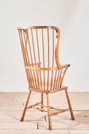 Unusual 19th century Arts and Crafts wingback Windsor chair