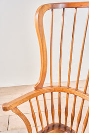 Unusual 19th century Arts and Crafts wingback Windsor chair