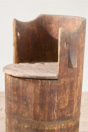 19th Century Folk art barrel chair - Brown