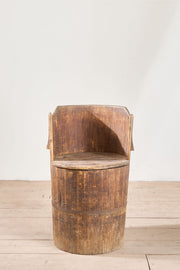 19th Century Folk art barrel chair - Brown