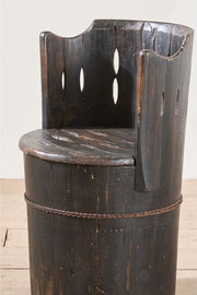 19th Century Folk art barrel chairs - Black - TallBoy Interiors