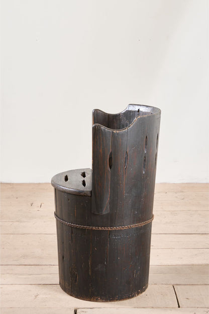 19th Century Folk art barrel chairs - Black