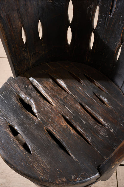 19th Century Folk art barrel chairs - Black