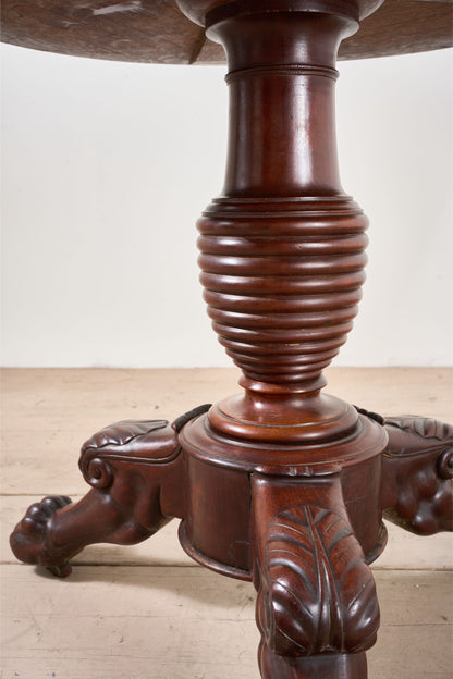 19th century Mahogany and Grey marble Gueridon table
