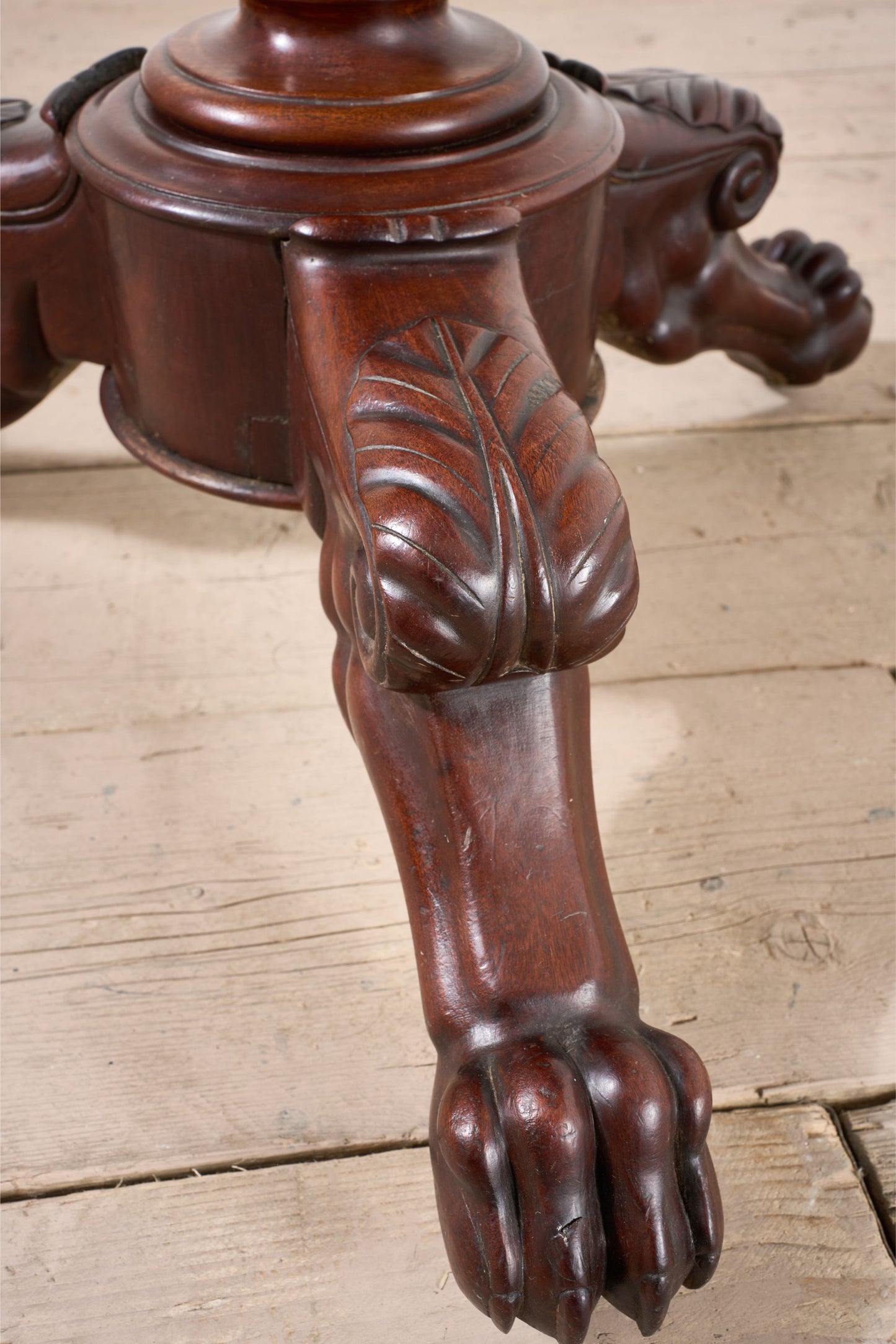 19th century Mahogany and Grey marble Gueridon table