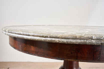 19th century Mahogany and Grey marble Gueridon table
