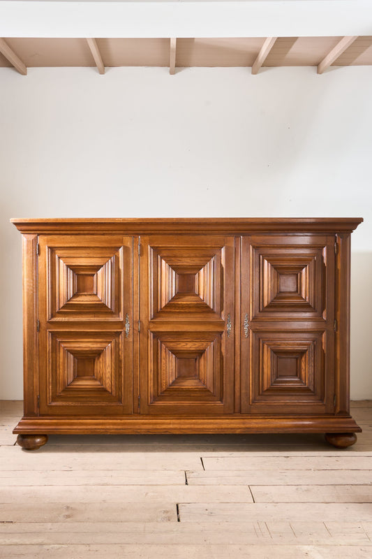 Mid century Brutalist solid oak cupboard