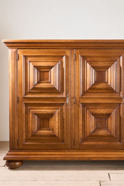 Mid century Brutalist solid oak cupboard