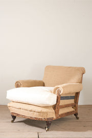 Early Victorian deep seated country house armchair - TallBoy Interiors