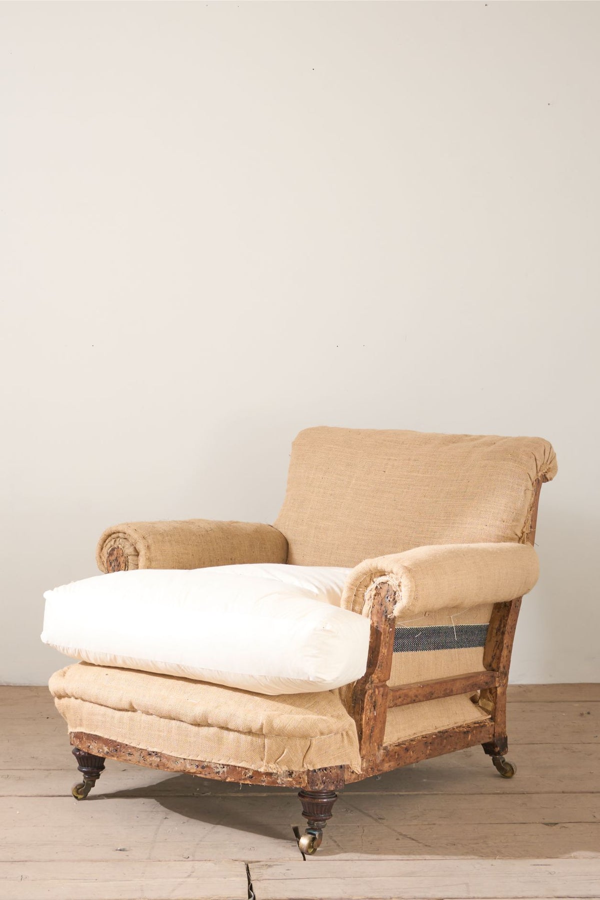 Early Victorian deep seated country house armchair - TallBoy Interiors
