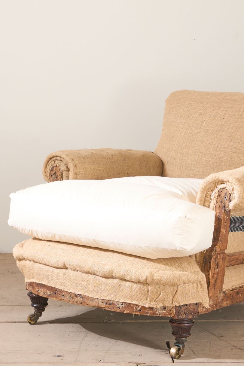 Early Victorian deep seated country house armchair - TallBoy Interiors