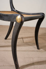 Pair of Regency Ebonised side chairs