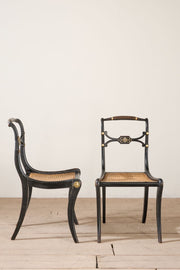 Pair of Regency Ebonised side chairs