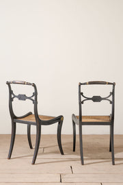 Pair of Regency Ebonised side chairs