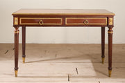 19th century French brass edged mahogany writing table