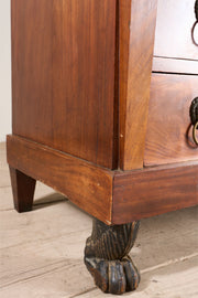 19th century French empire mahogany and fossil marble chest of drawers