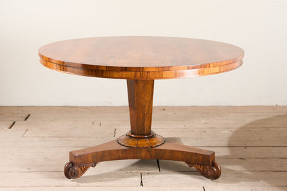 19th century William IV Rosewood tilt top centre table
