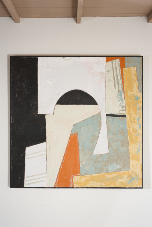 Large modern abstract painting on board by Sylvia Ortega