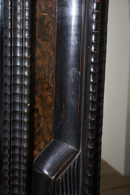 Large 19th century Italian Ebonised and faux tortoiseshell mirror