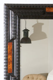 19th century Ebonised and Faux tortoiseshell Italian mirror - 2 - TallBoy Interiors