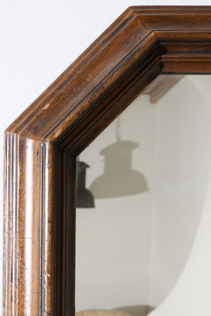 c.1900 Octagonal oak wall mirror