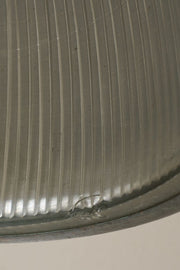 20th century patinated copper holophane pendant light