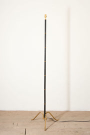 Mid 20th century black enamel and brass floor lamp - TallBoy Interiors