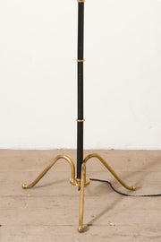 Mid 20th century black enamel and brass floor lamp - TallBoy Interiors