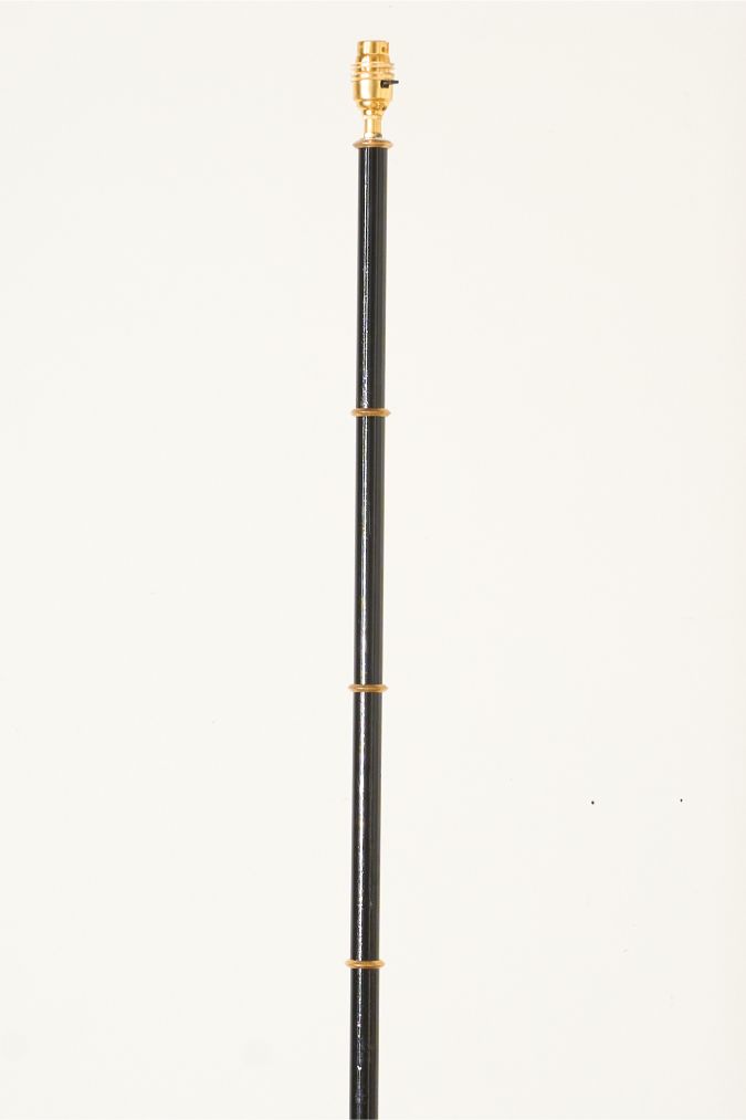 Mid 20th century black enamel and brass floor lamp