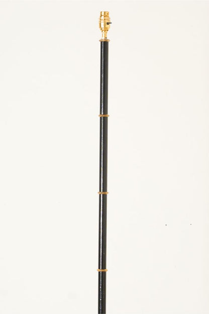 Mid 20th century black enamel and brass floor lamp