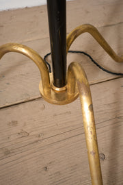 Mid 20th century black enamel and brass floor lamp - TallBoy Interiors
