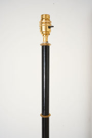 Mid 20th century black enamel and brass floor lamp - TallBoy Interiors