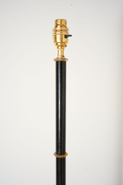 Mid 20th century black enamel and brass floor lamp