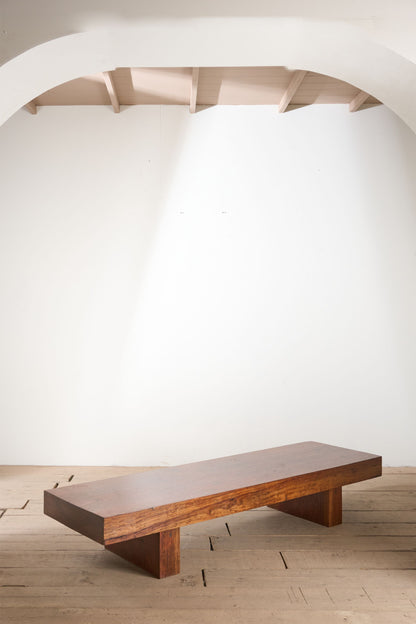 Mid century Solid teak slab coffee table