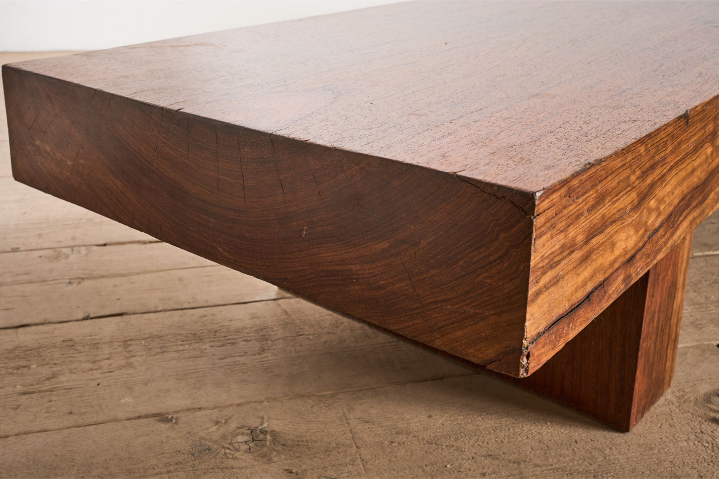 Mid century Solid teak slab coffee table