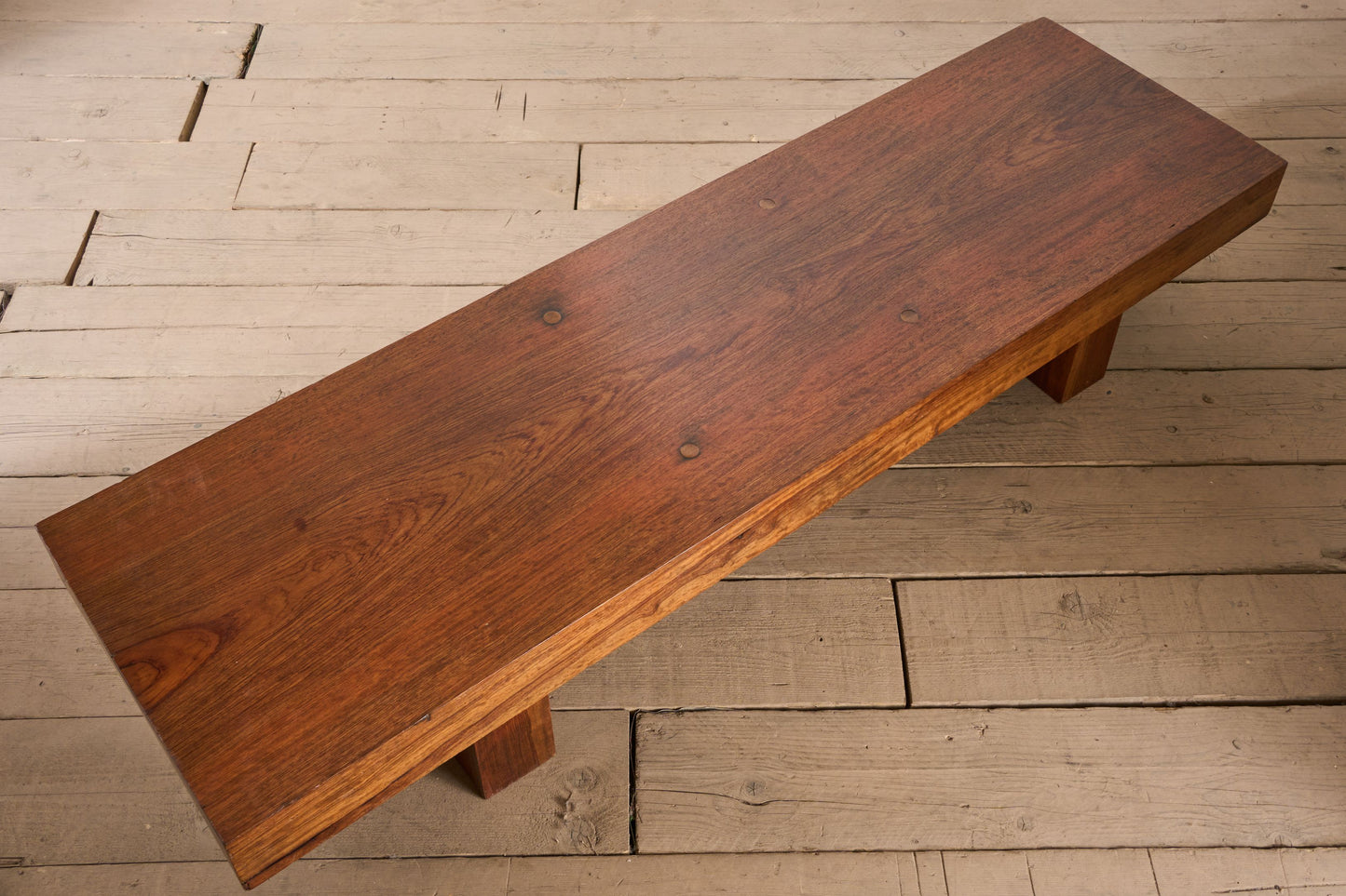 Mid century Solid teak slab coffee table