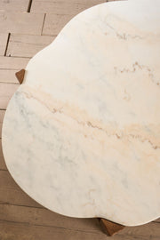 Large mid 20th century oak and polished stone coffee table - TallBoy Interiors