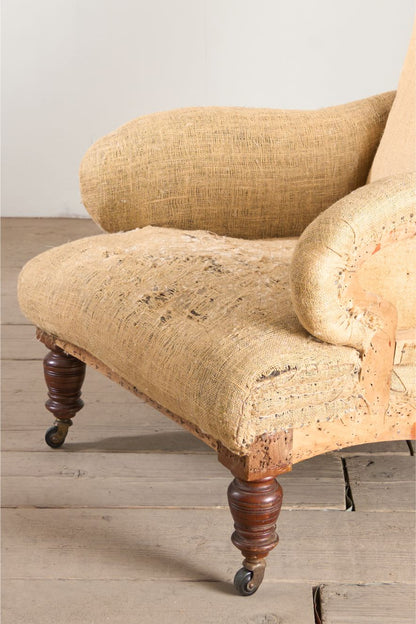 19th century Howard and sons style Bridgewater armchair - Hessian