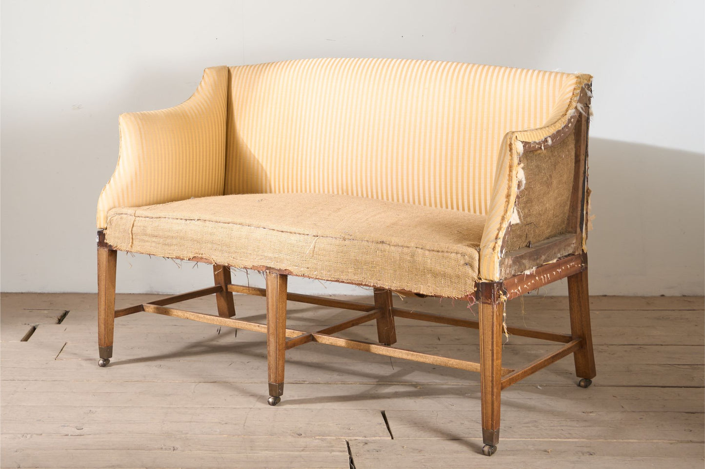 Georgian period Campaign sofa with tapered legs