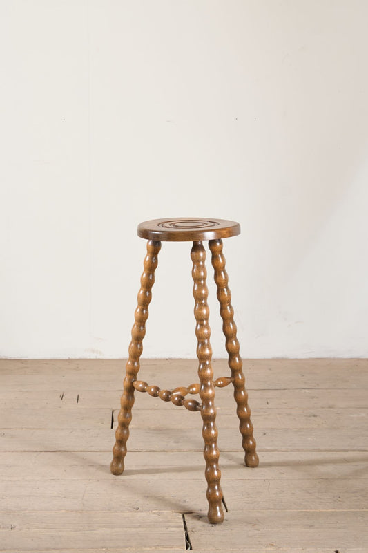 Mid century French bobbin turned tall stool