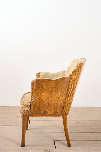 Art Deco walnut desk chair