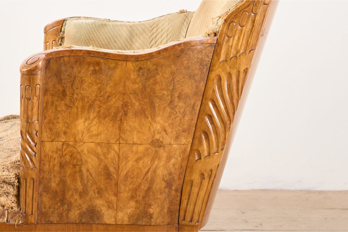 Art Deco walnut desk chair