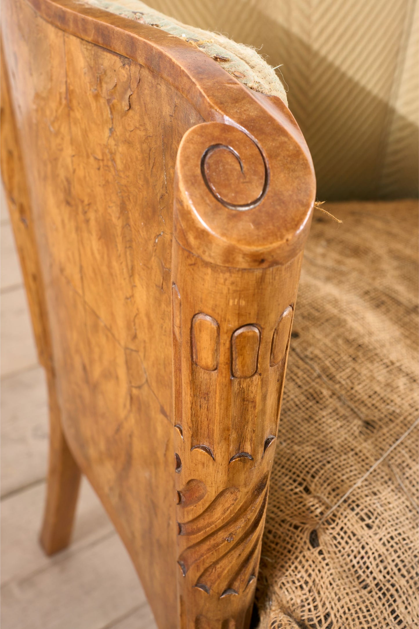 Art Deco walnut desk chair