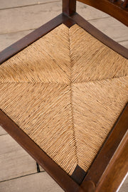c.1900 Mahogany and rush seated library chair - TallBoy Interiors