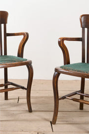 Pair of c.1920 oak desk chairs - TallBoy Interiors