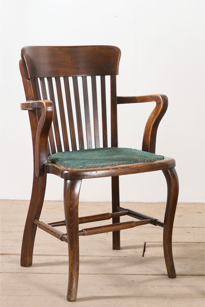 Pair of c.1920 oak desk chairs