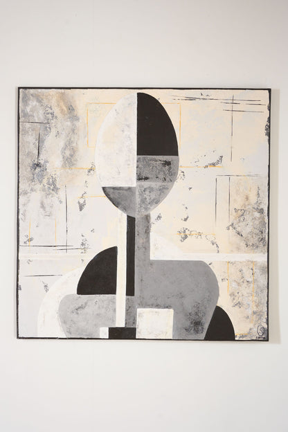 Large modern abstract painting on board by Sylvia Ortega - 003